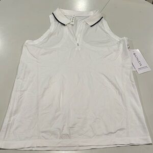 Athleta White Sleeveless Polo Tank Top